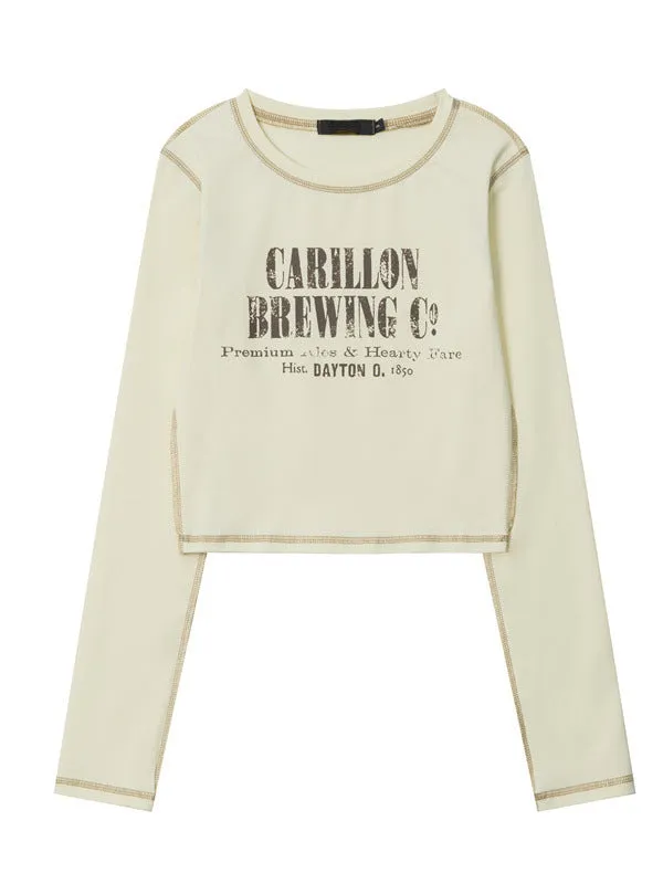 Nvuvu Vintage Long Sleeve Striped Border Prints T-Shirt