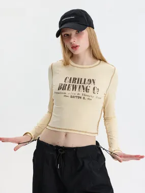 Nvuvu Vintage Long Sleeve Striped Border Prints T-Shirt