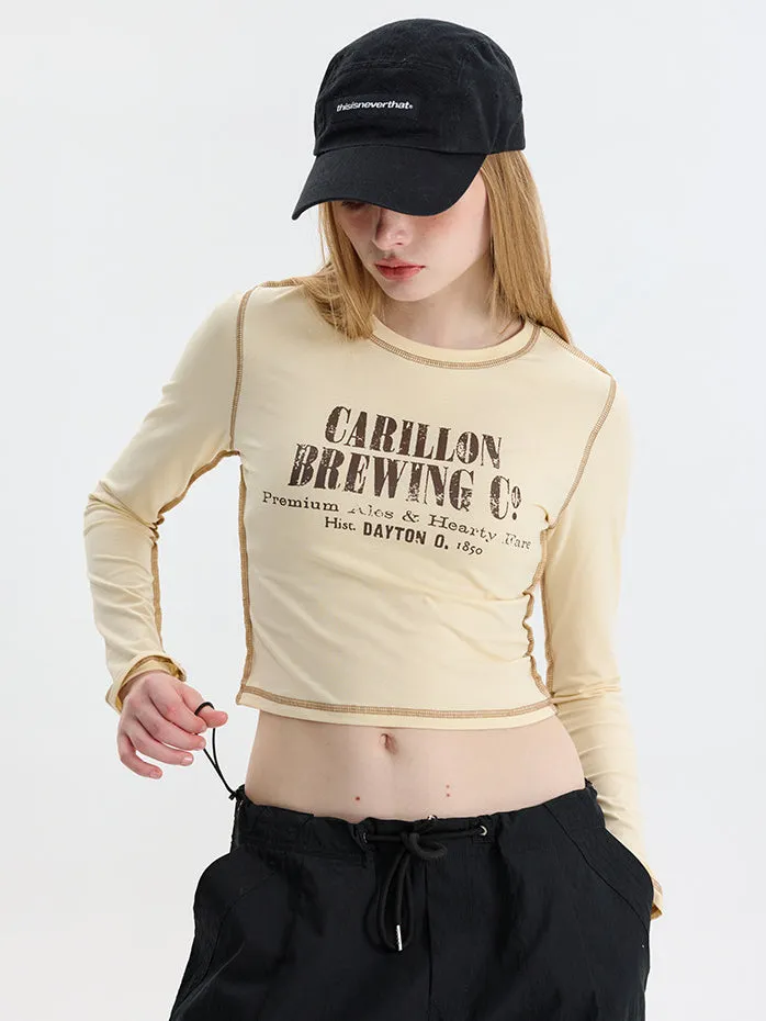 Nvuvu Vintage Long Sleeve Striped Border Prints T-Shirt