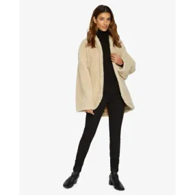 Open Front Belted Teddy Coat