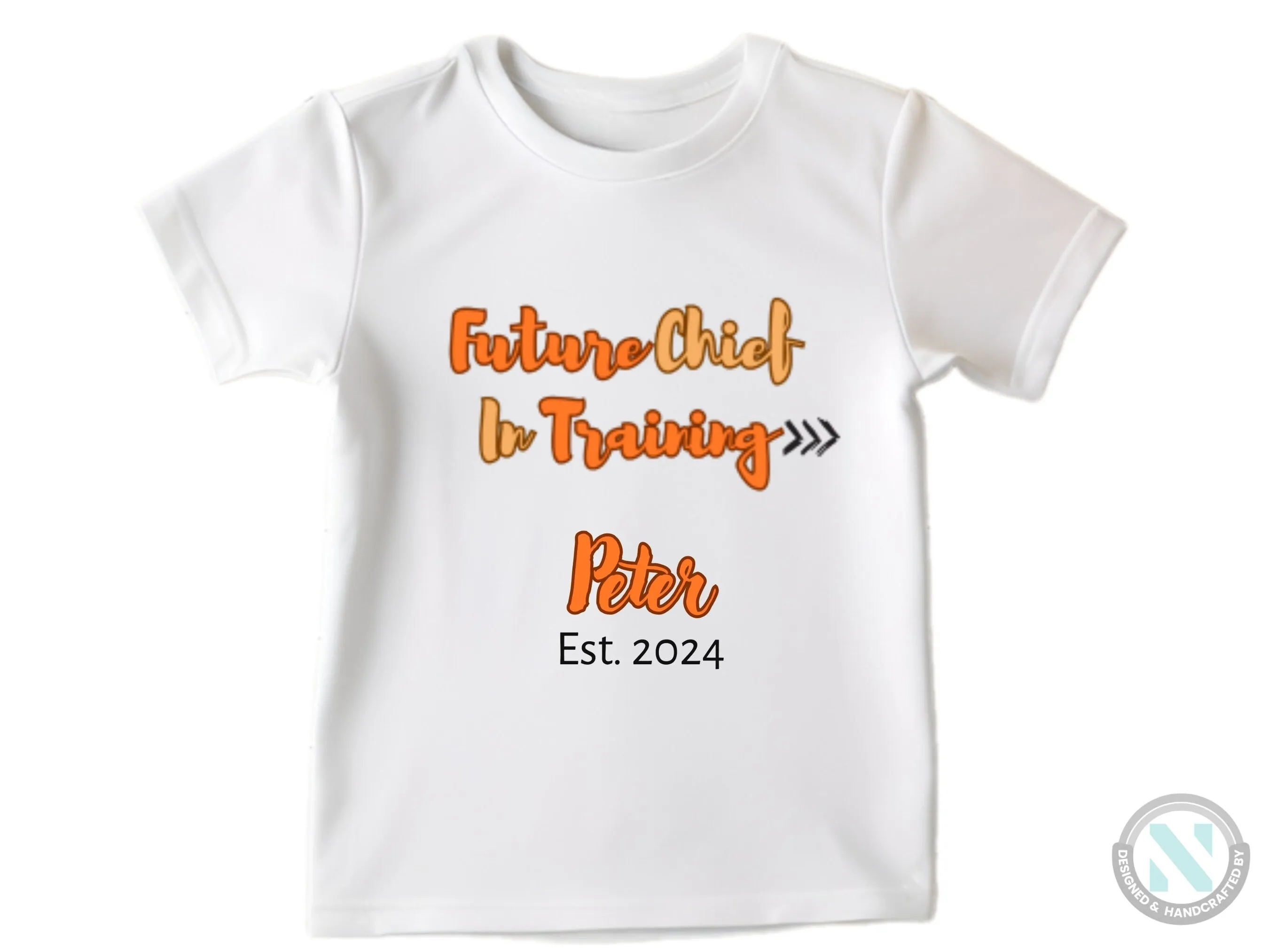 Personalized Name and Date Baby Bodysuit With Text Future Chief In Training