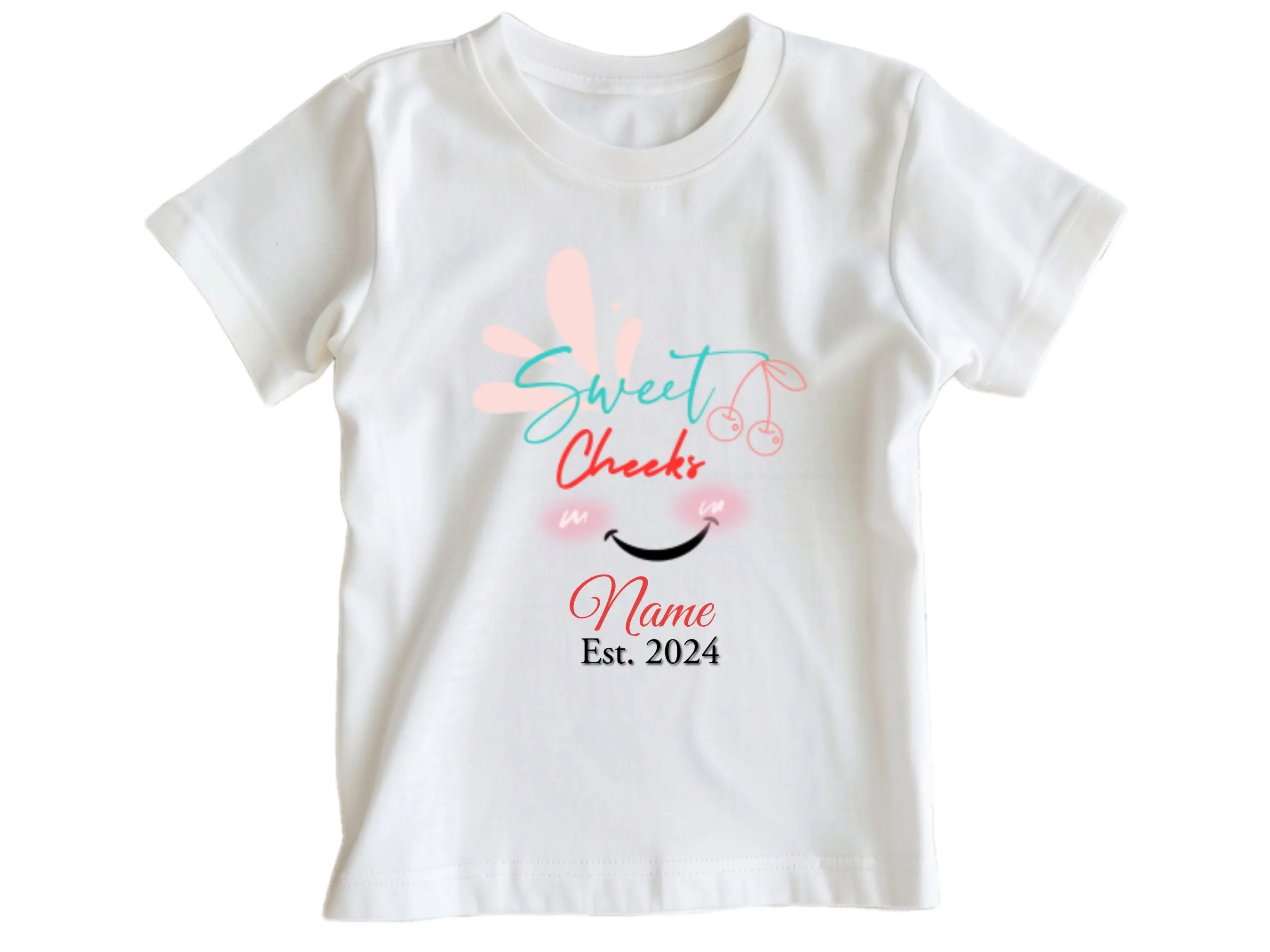 Personalized Name Baby Vest with Sweet Cheekr Text for Baby Girls