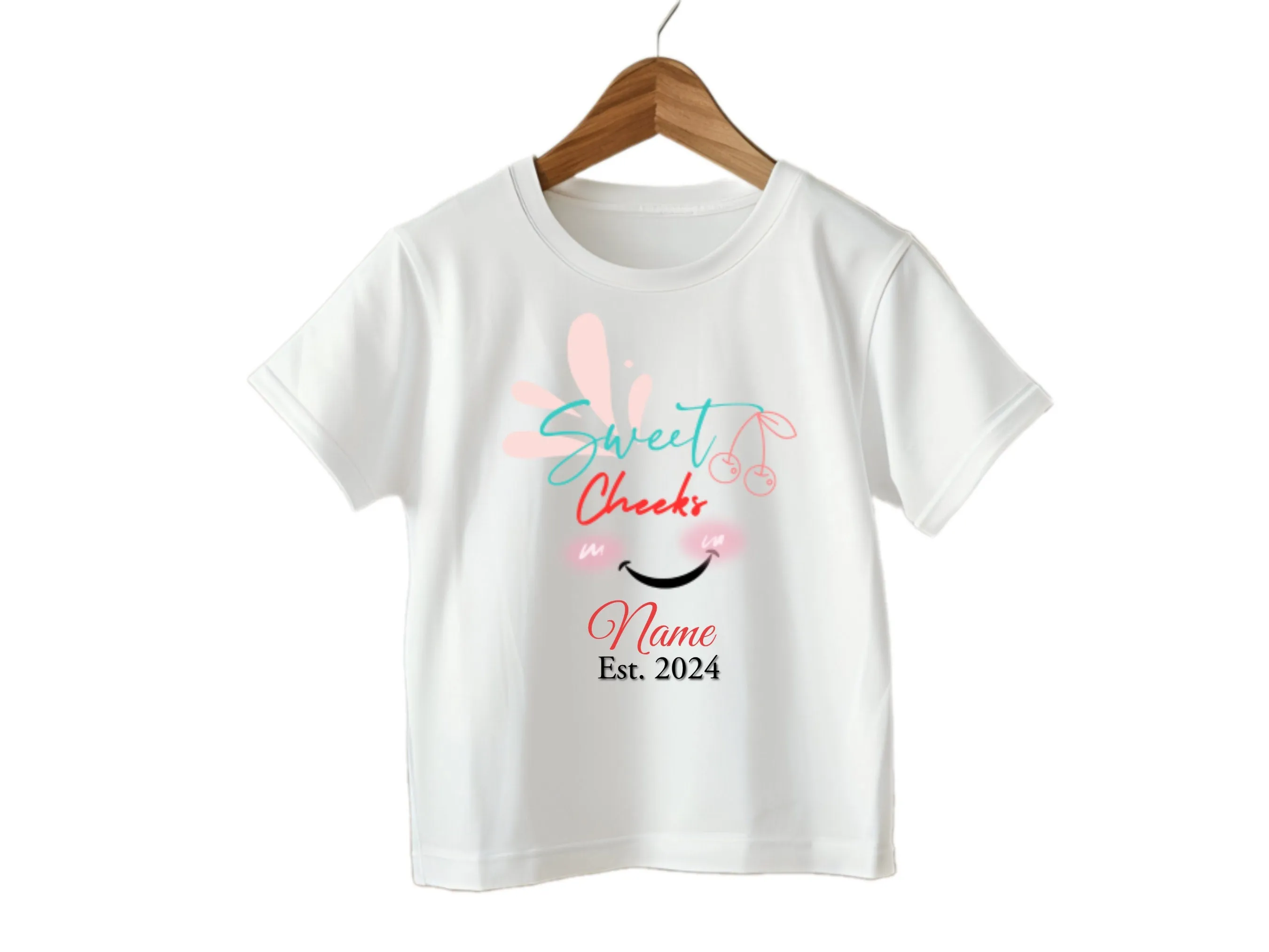 Personalized Name Baby Vest with Sweet Cheekr Text for Baby Girls