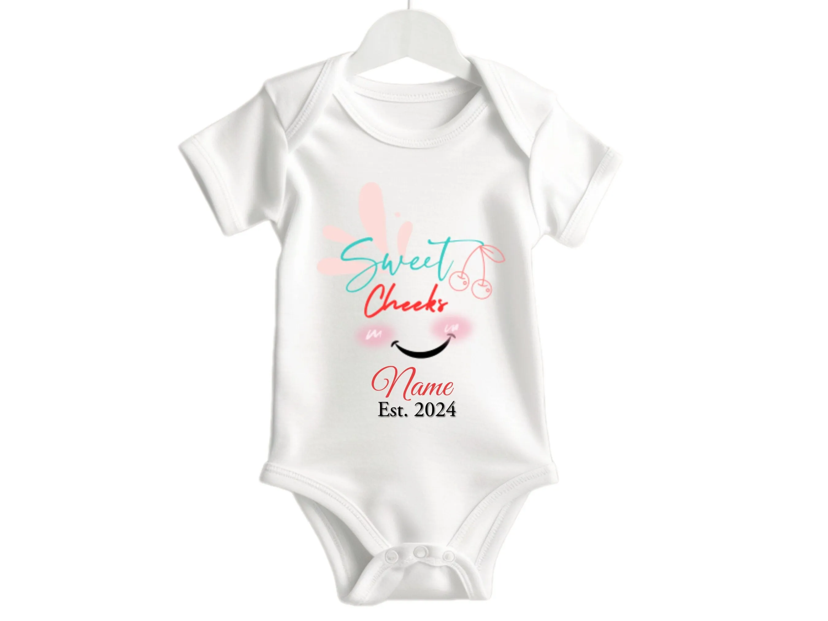 Personalized Name Baby Vest with Sweet Cheekr Text for Baby Girls