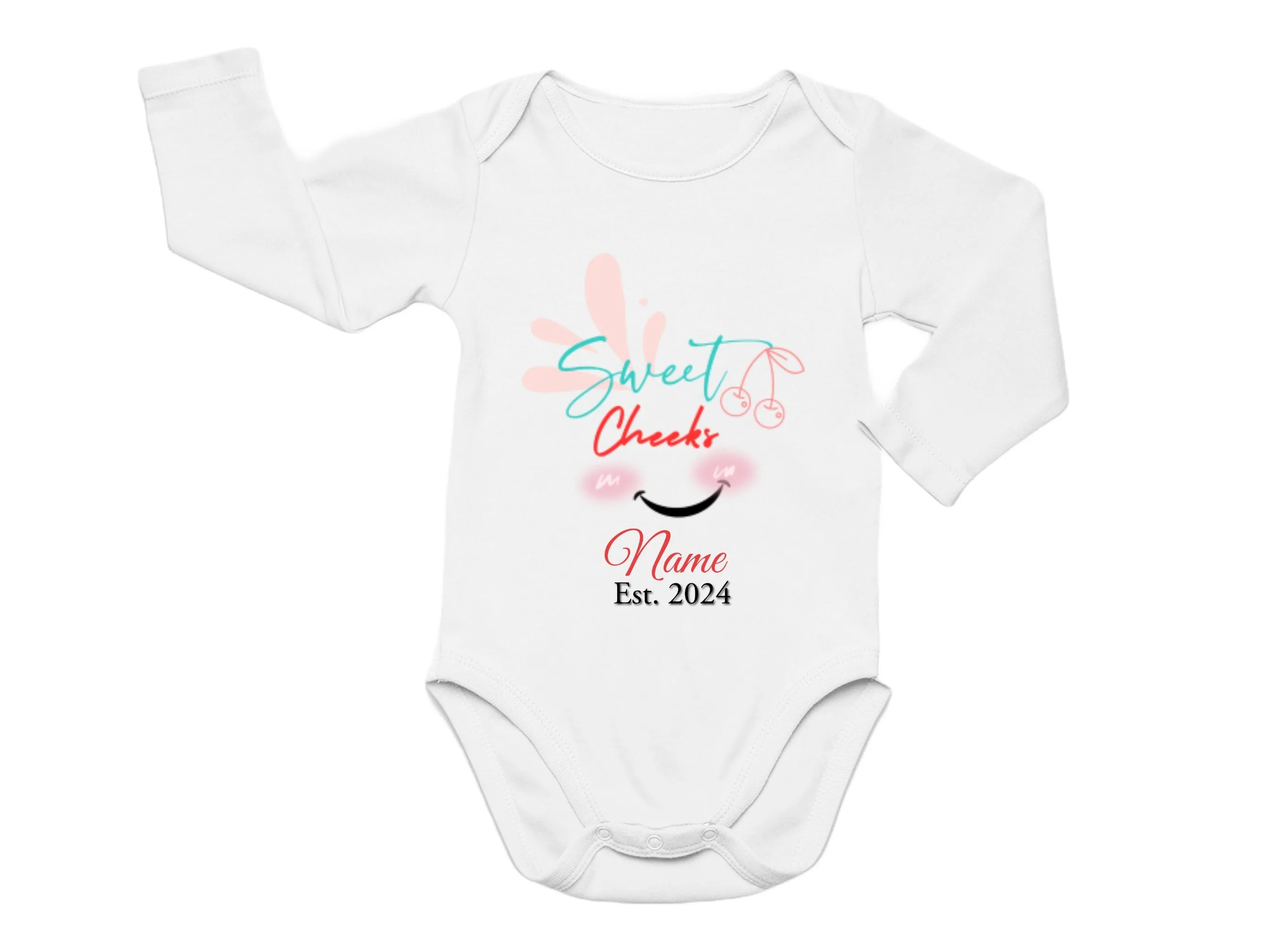 Personalized Name Baby Vest with Sweet Cheekr Text for Baby Girls