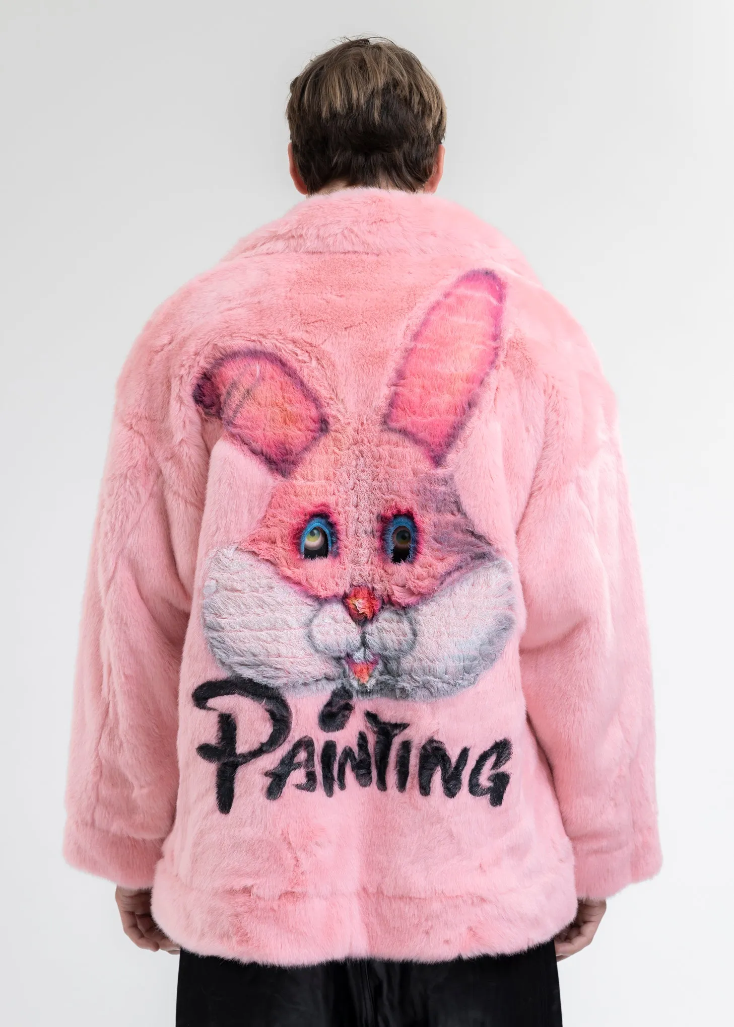 PINK AND-PAINTED FUR JACKET (RABBIT)
