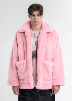 PINK AND-PAINTED FUR JACKET (RABBIT)