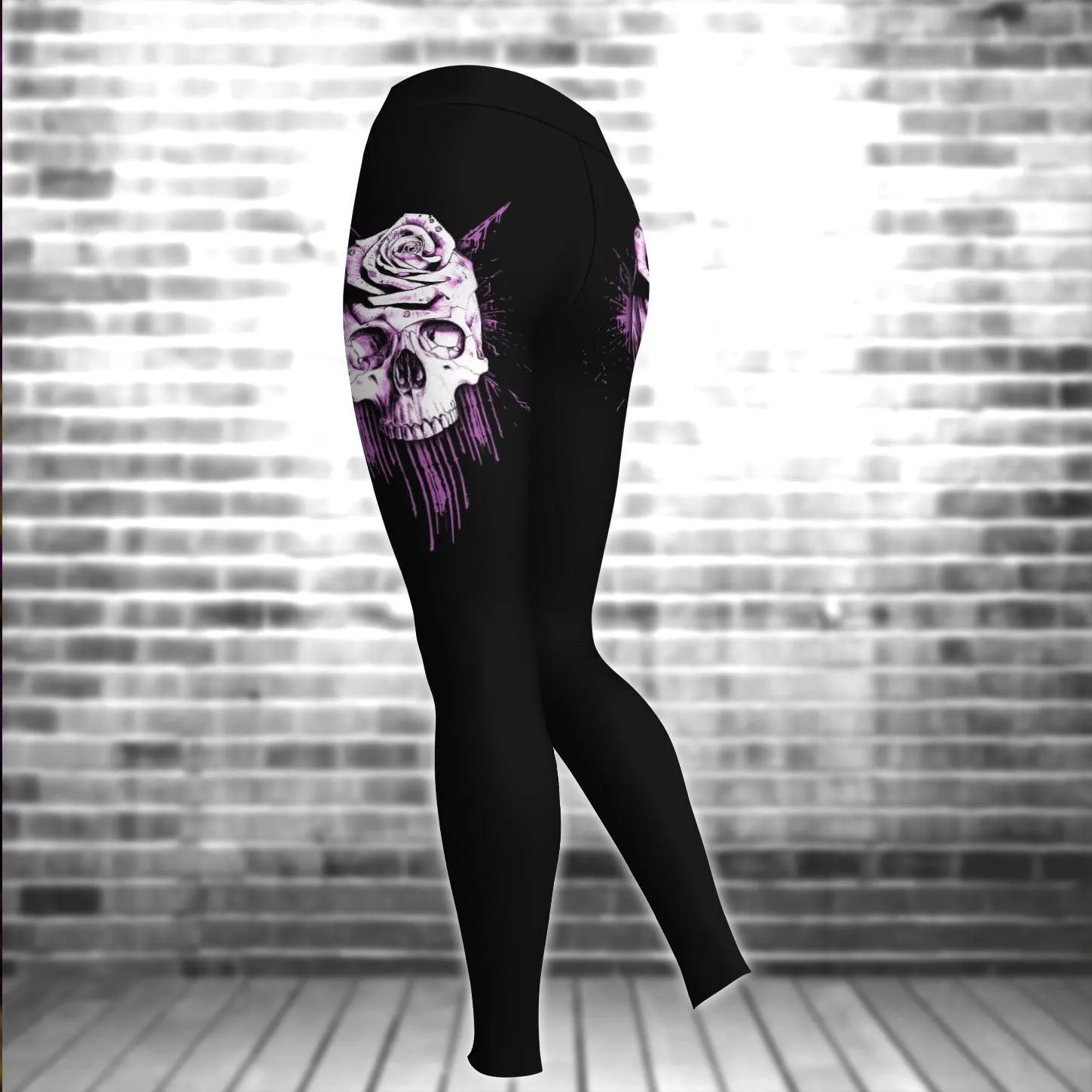 Pink Skull Gothic Artwork Combo Hoodie and Leggings