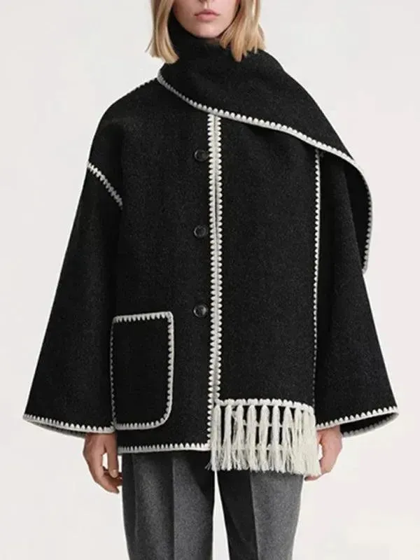 Plus Size Shawl Winter Coat Women