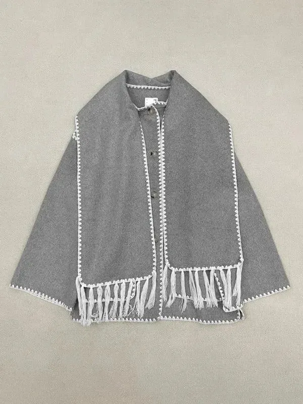 Plus Size Shawl Winter Coat Women