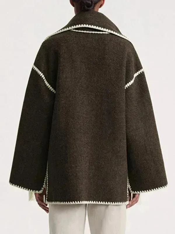 Plus Size Shawl Winter Coat Women