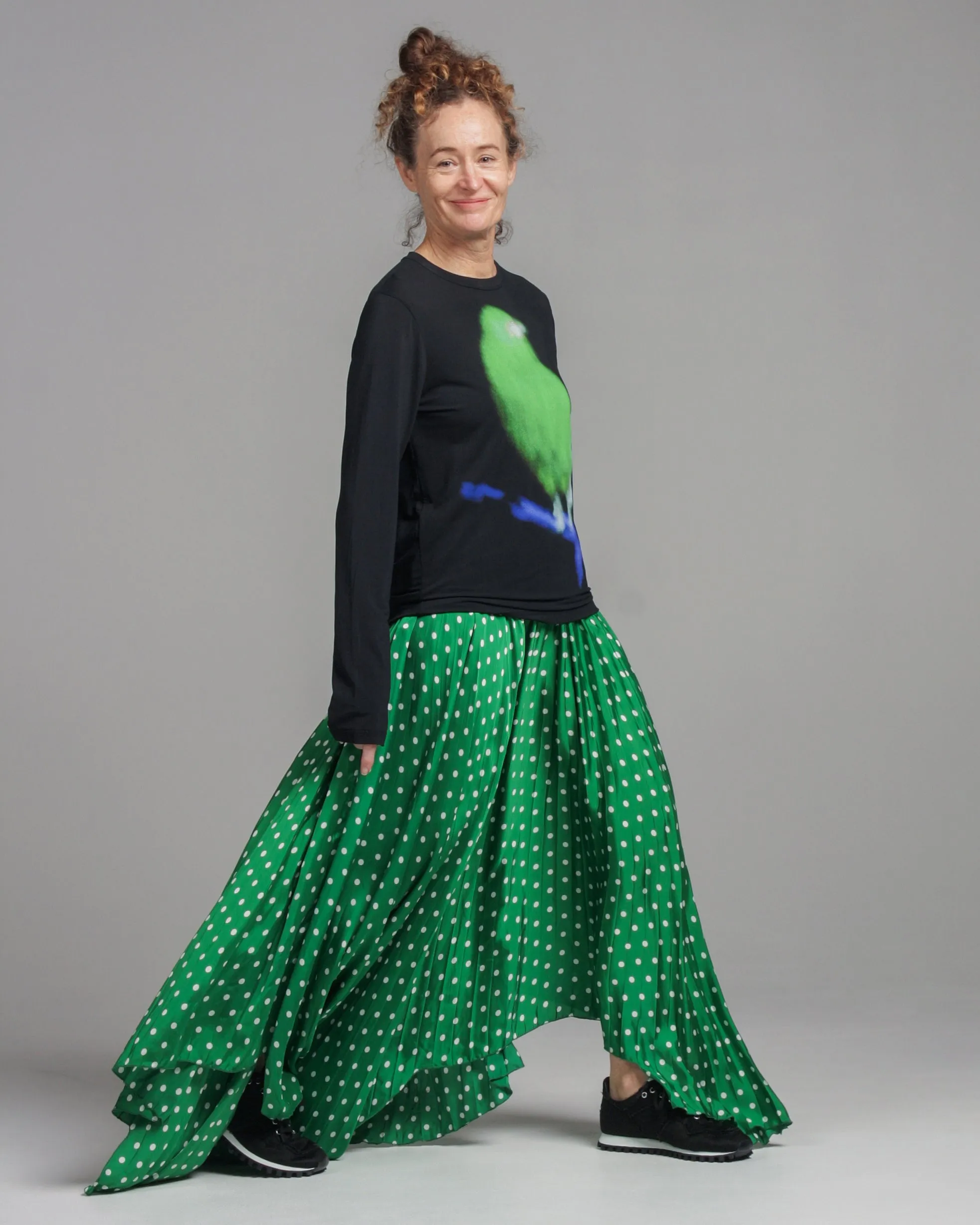 Polka Dot Pleated Skirt