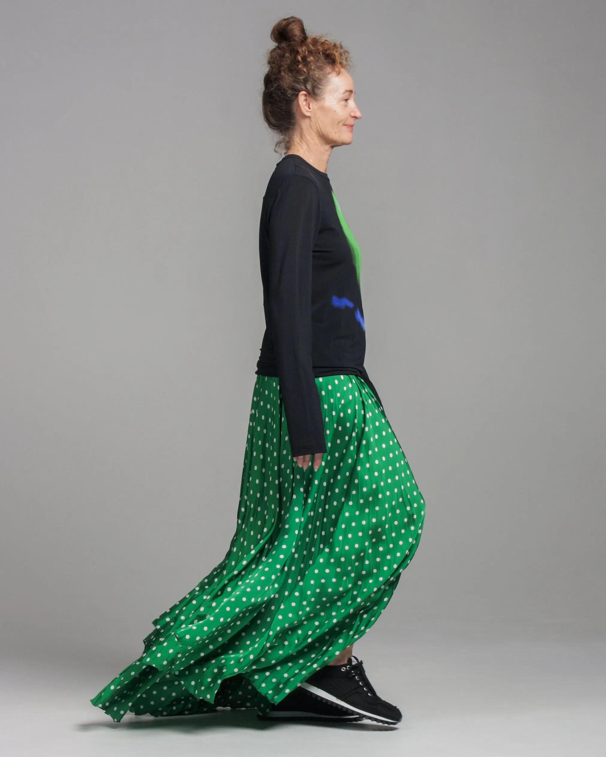 Polka Dot Pleated Skirt