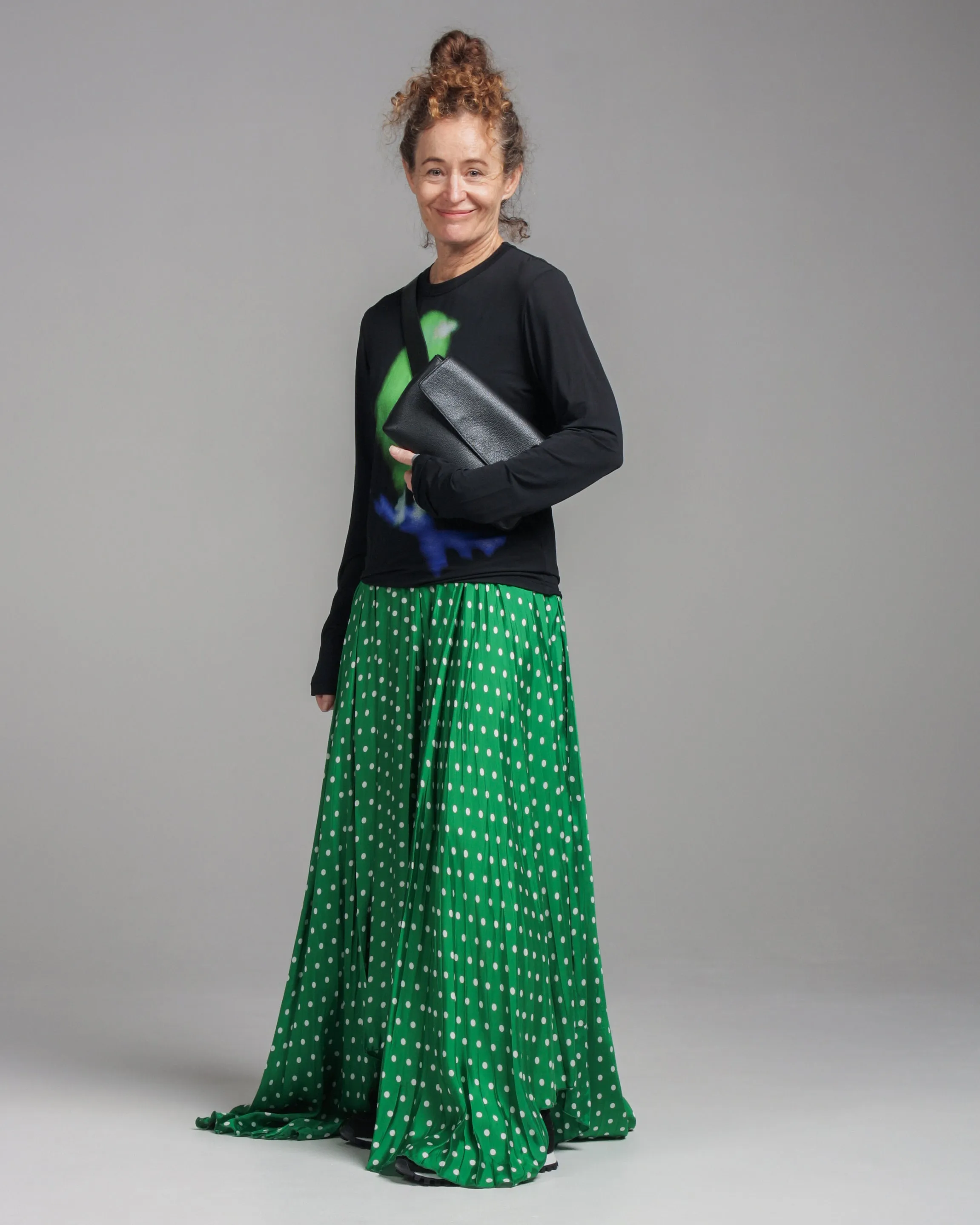 Polka Dot Pleated Skirt