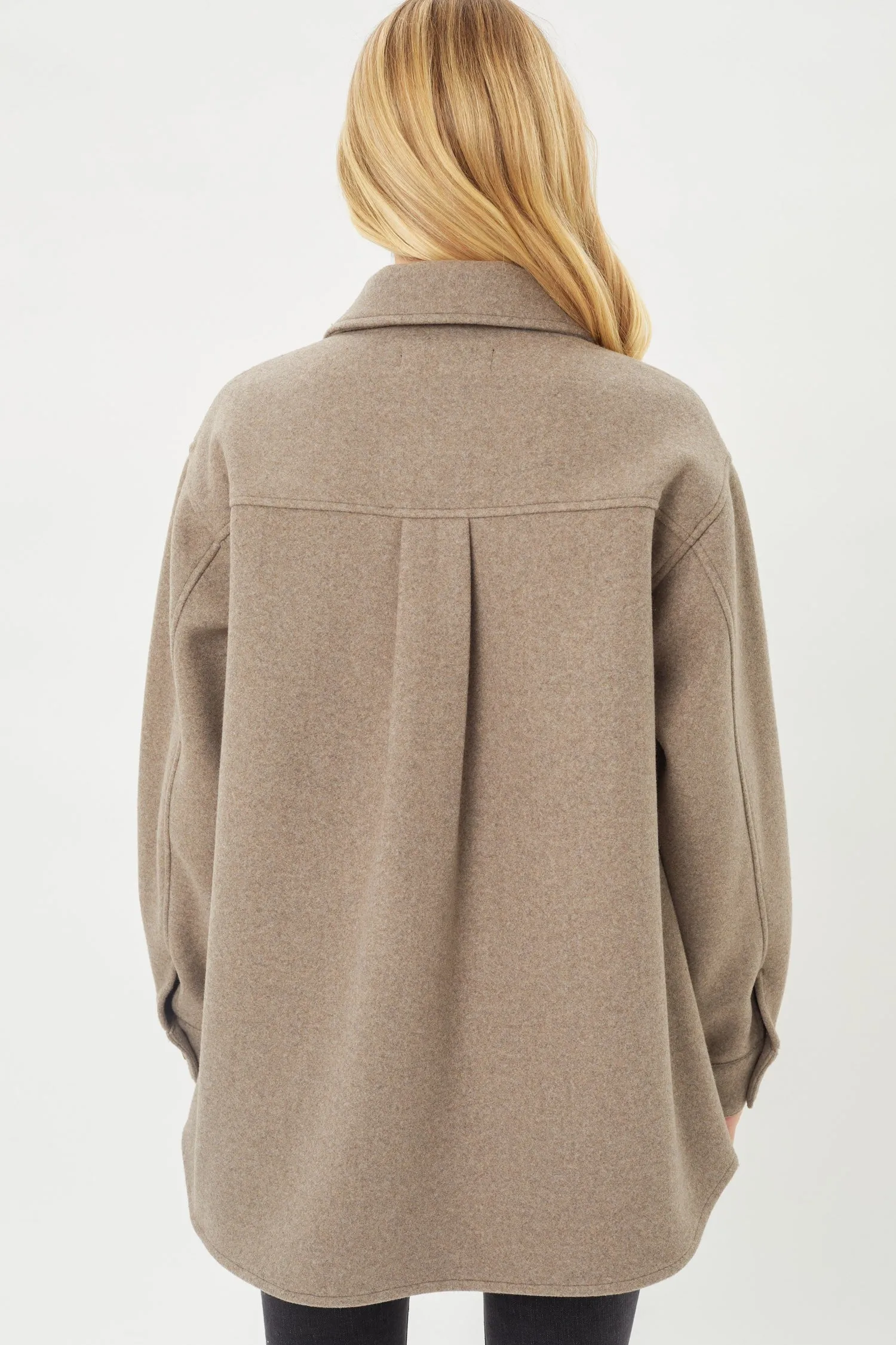 "Orchard Dreaming" Light Brown Fleece Oversized Shacket