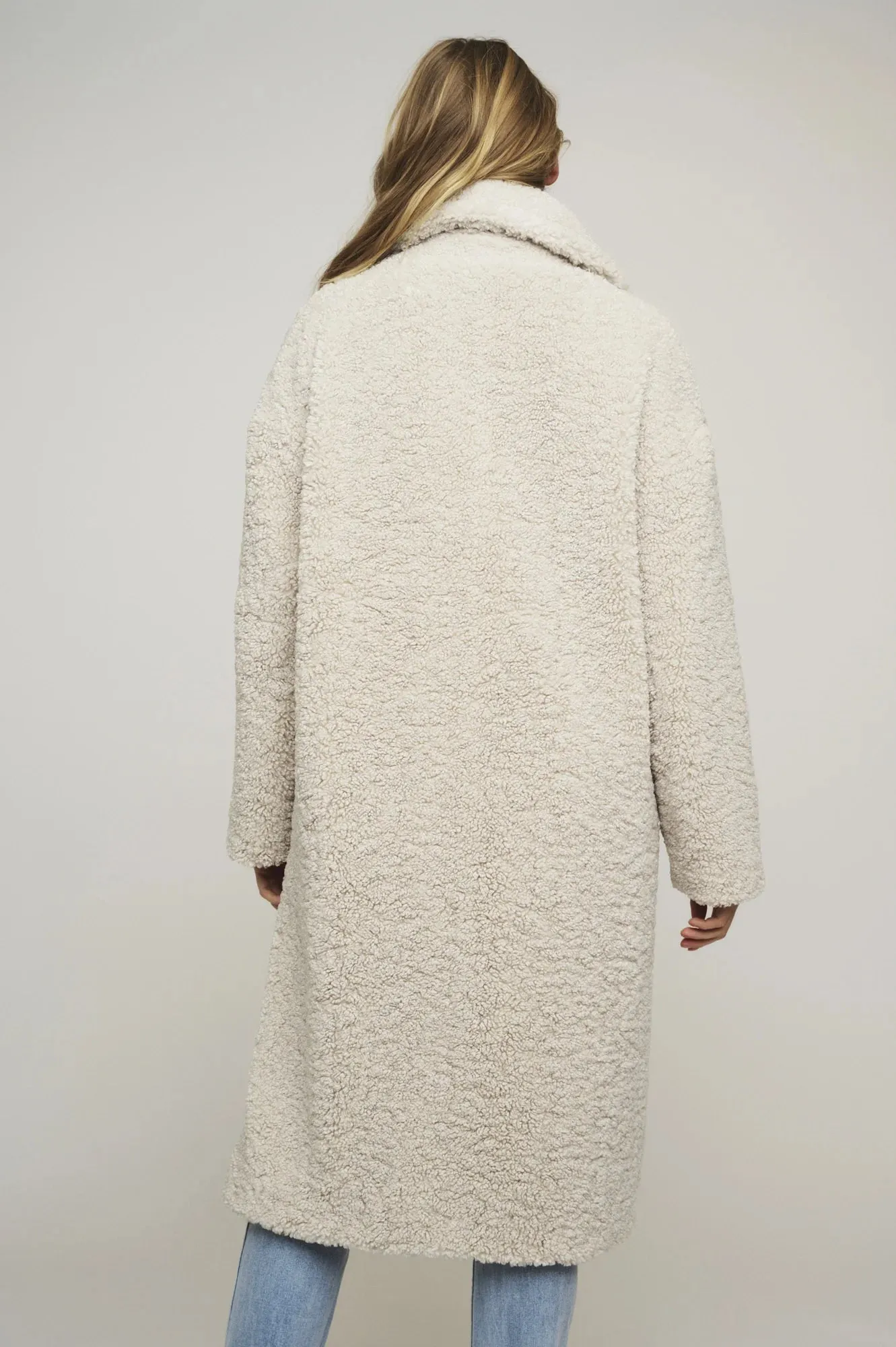 R&P Elicia Double Breasted Teddy Coat in Birch