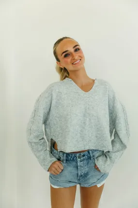 Raya Cropped Sweater - Light H. Grey