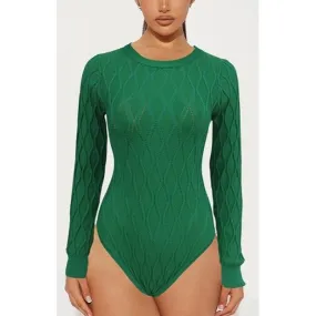 Round Neck Knitted Bodysuit