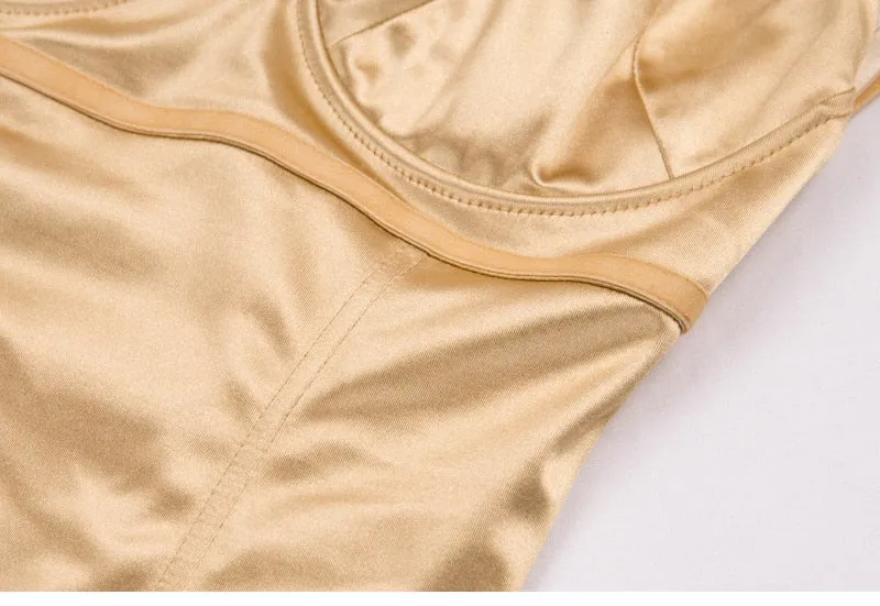 Satin Spaghetti Strap Bodysuit - 6 colors