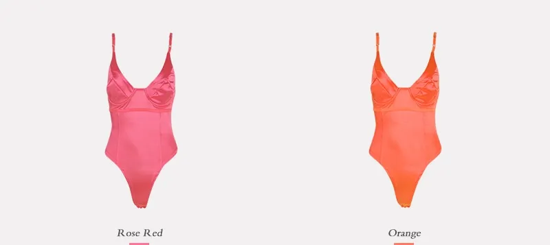 Satin Spaghetti Strap Bodysuit - 6 colors