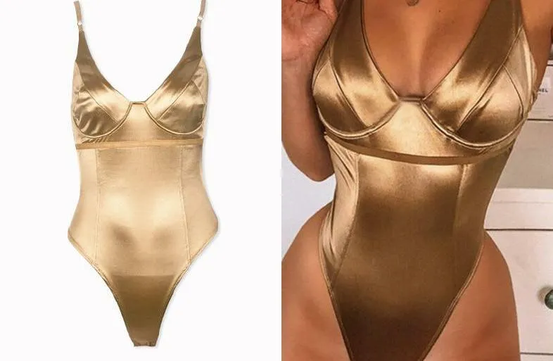 Satin Spaghetti Strap Bodysuit - 6 colors