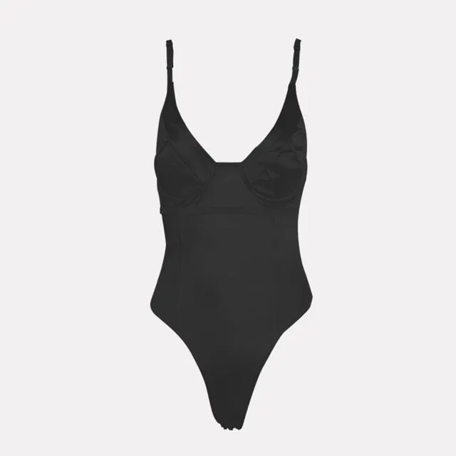 Satin Spaghetti Strap Bodysuit - 6 colors