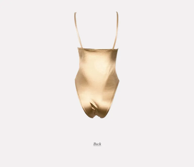Satin Spaghetti Strap Bodysuit - 6 colors