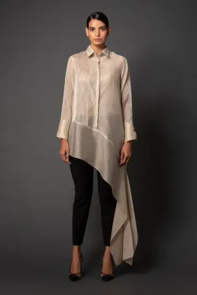 Sheer asymmetric shirt