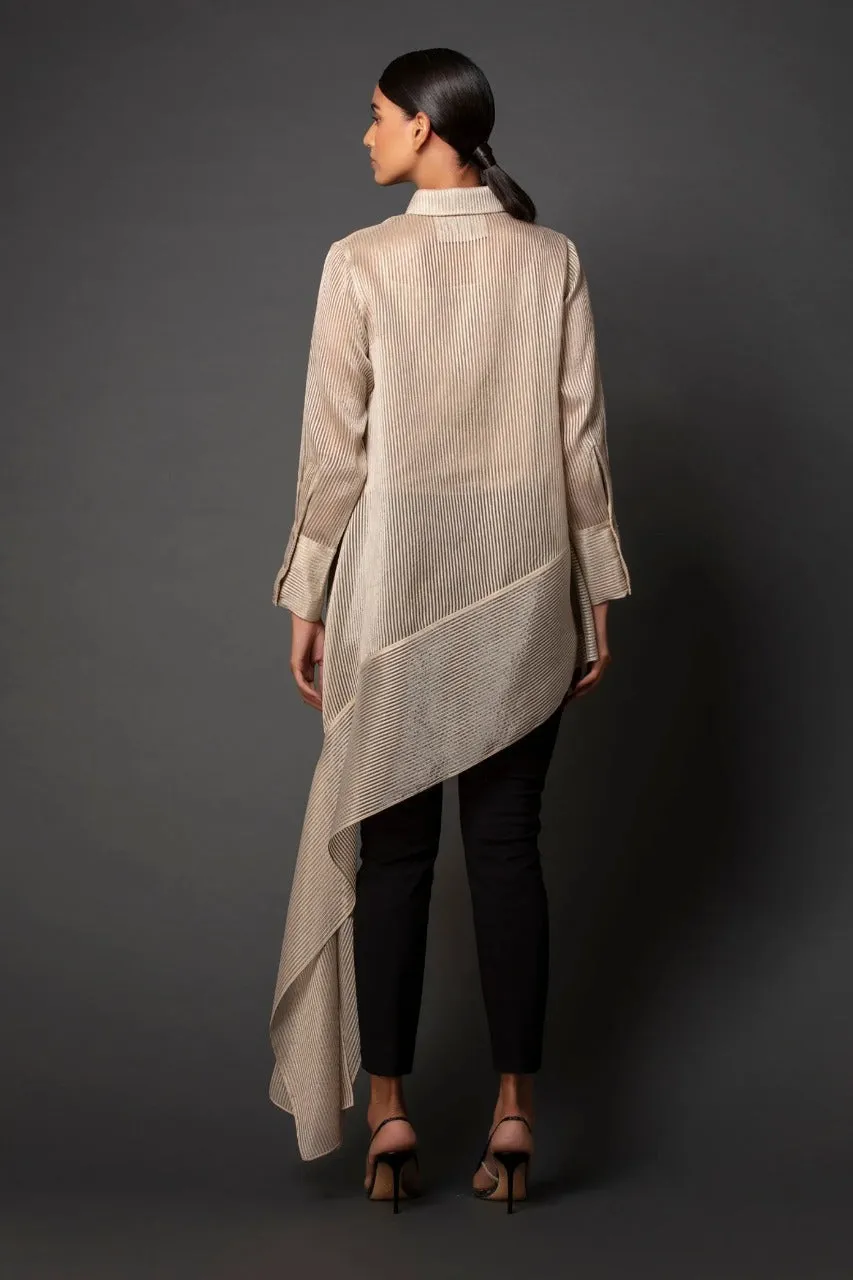 Sheer asymmetric shirt