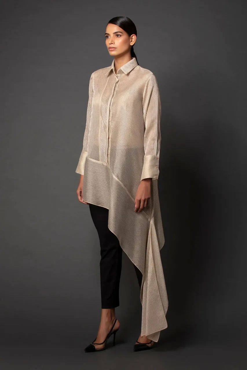 Sheer asymmetric shirt