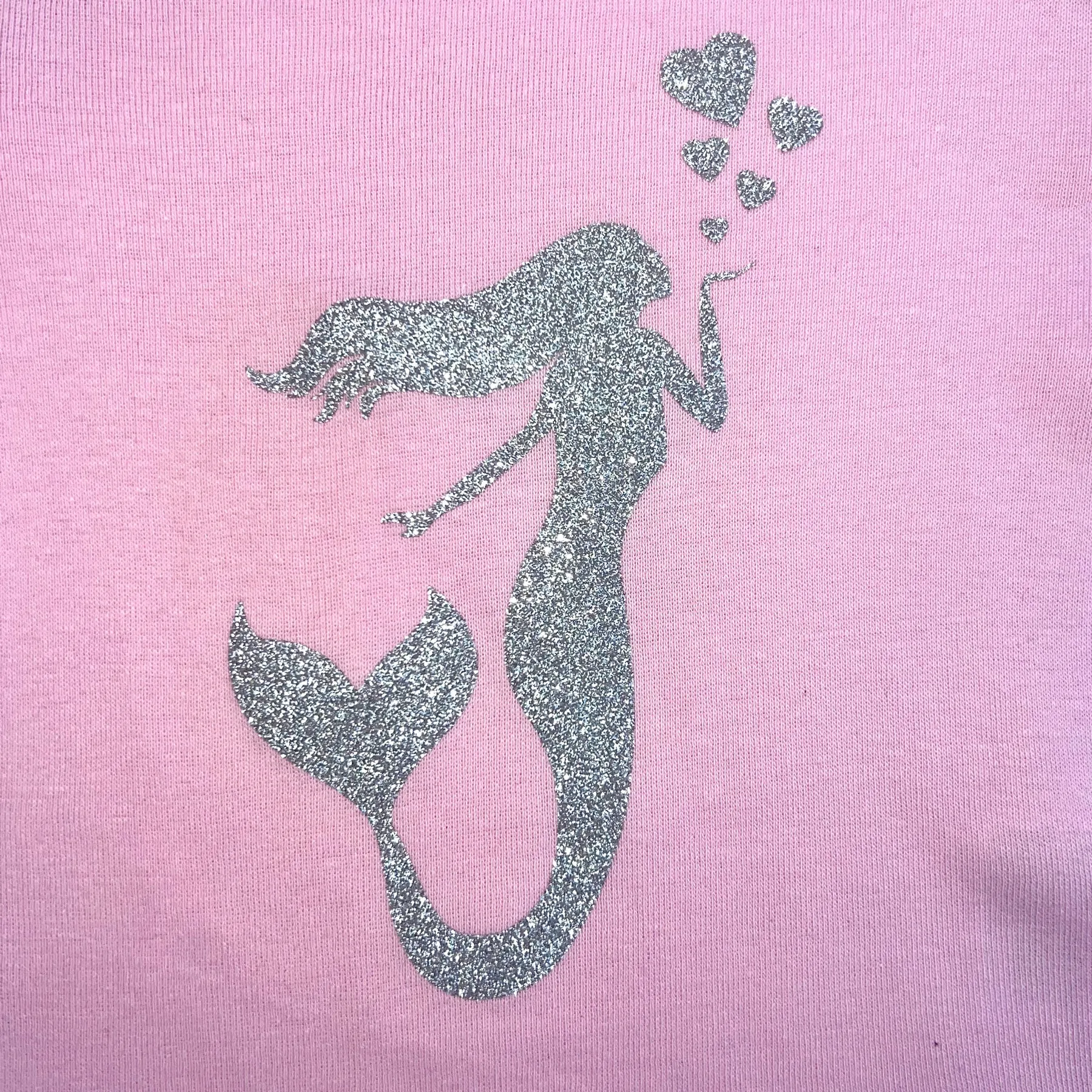 Sol Baby Silver Glitter Sparkle Mermaid Pink Infant Bodysuit