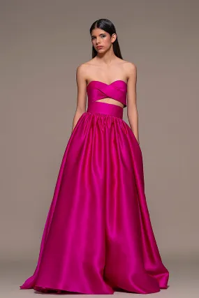 Strapless Crop Top with A-line Skirt