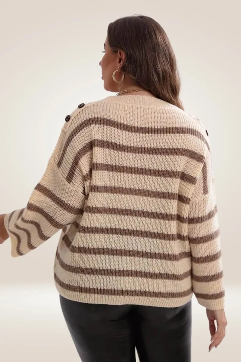 Striped Nude Plus Size Sweater