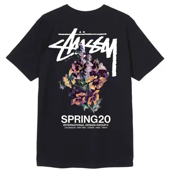 Stussy Shir round Neck Short Sleeve T-shirt Baby Boy and Girl Summer