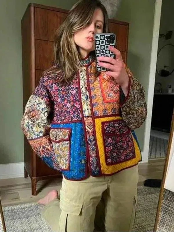 Stylish Loose Printed Women’s Coat