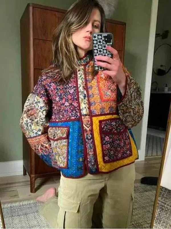 Stylish Loose Printed Women’s Coat