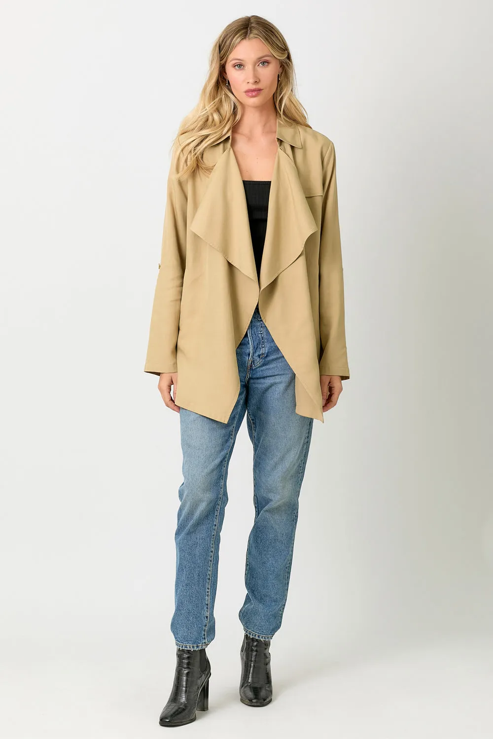 Tencel Open Trench Coat