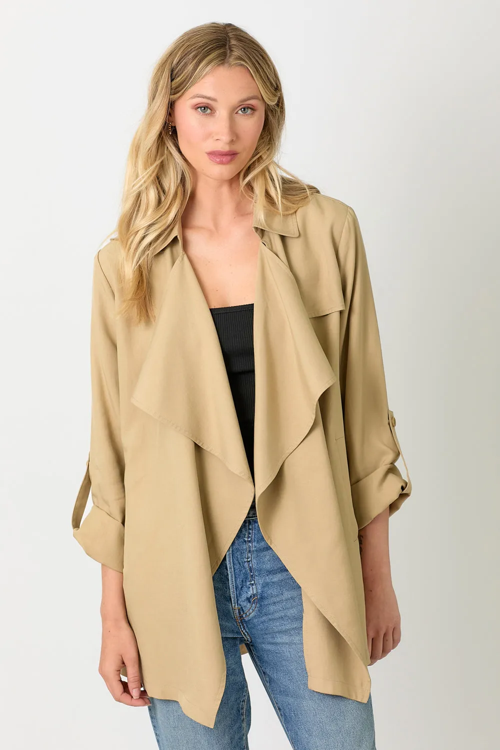 Tencel Open Trench Coat