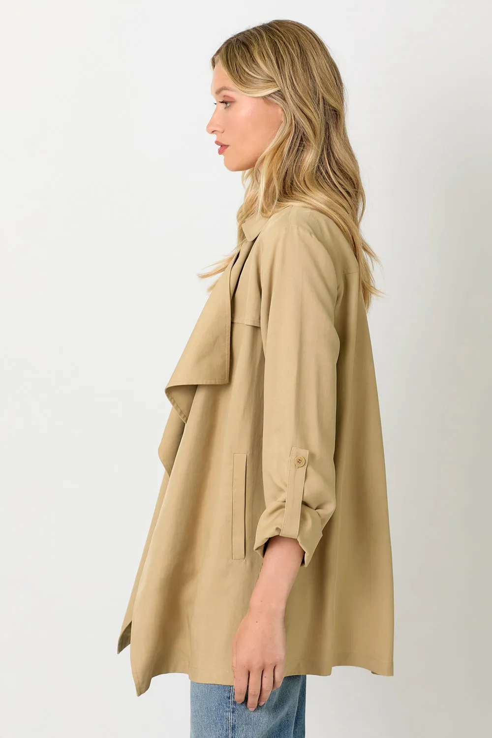 Tencel Open Trench Coat