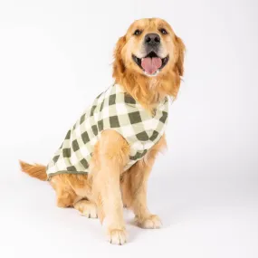 The Floofy Fleece Dog Coat | Green Gingham