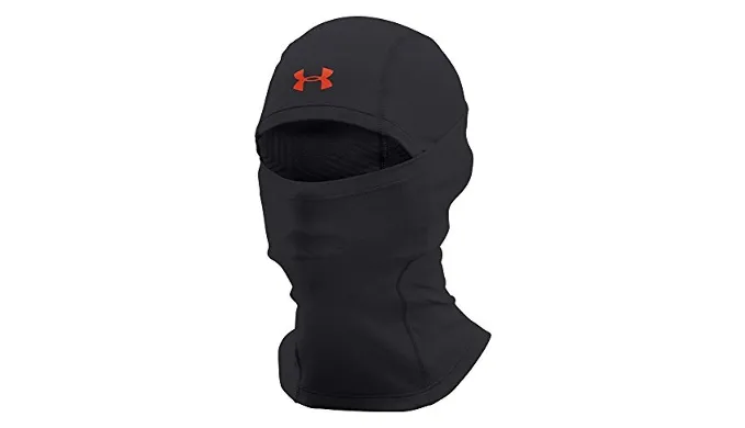 Under Armour Men's ColdGear Infrared Tactical Hood, Black/Dynamite - Ships Same/Next Day!