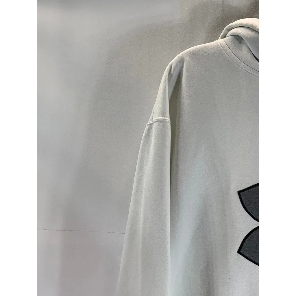 UNDER ARMOUR Men's White/Black Large Graphic Regular-Fit Pullover Hoodie SZ XL