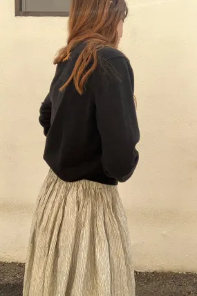 Vintage Shinawatra Black & White Silk Skirt