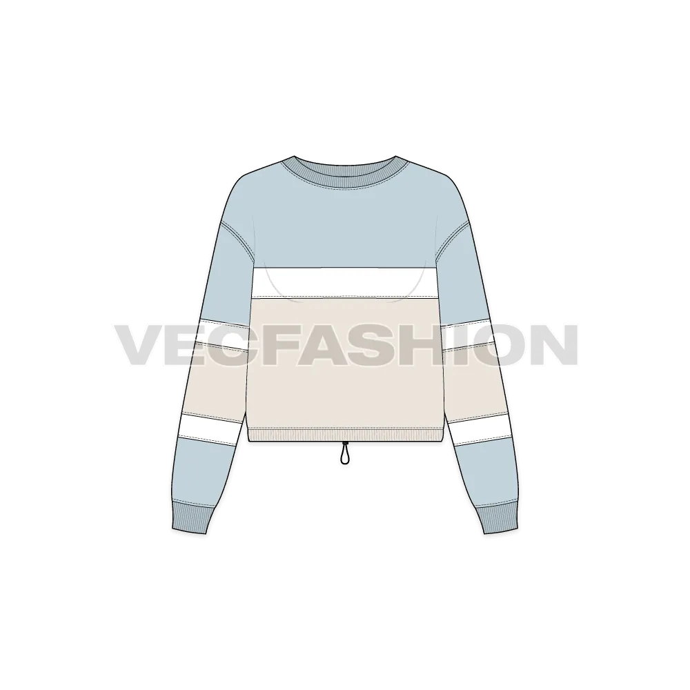 Women's Color Blocked Pullover Crop Top