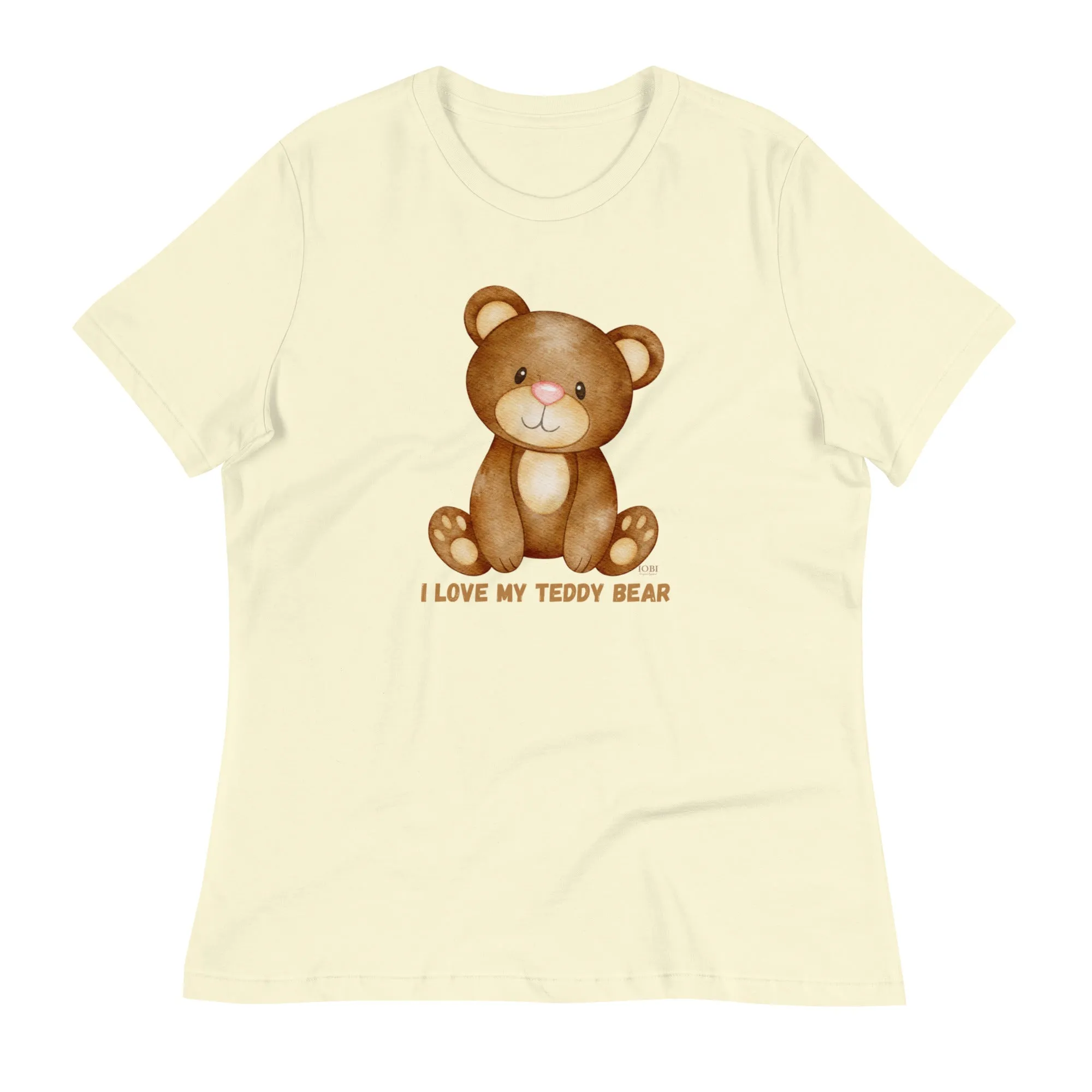 Women's Relaxed Soft & Smooth Premium Quality T-Shirt I Love My Teddy Bear Design by IOBI Original Apparel