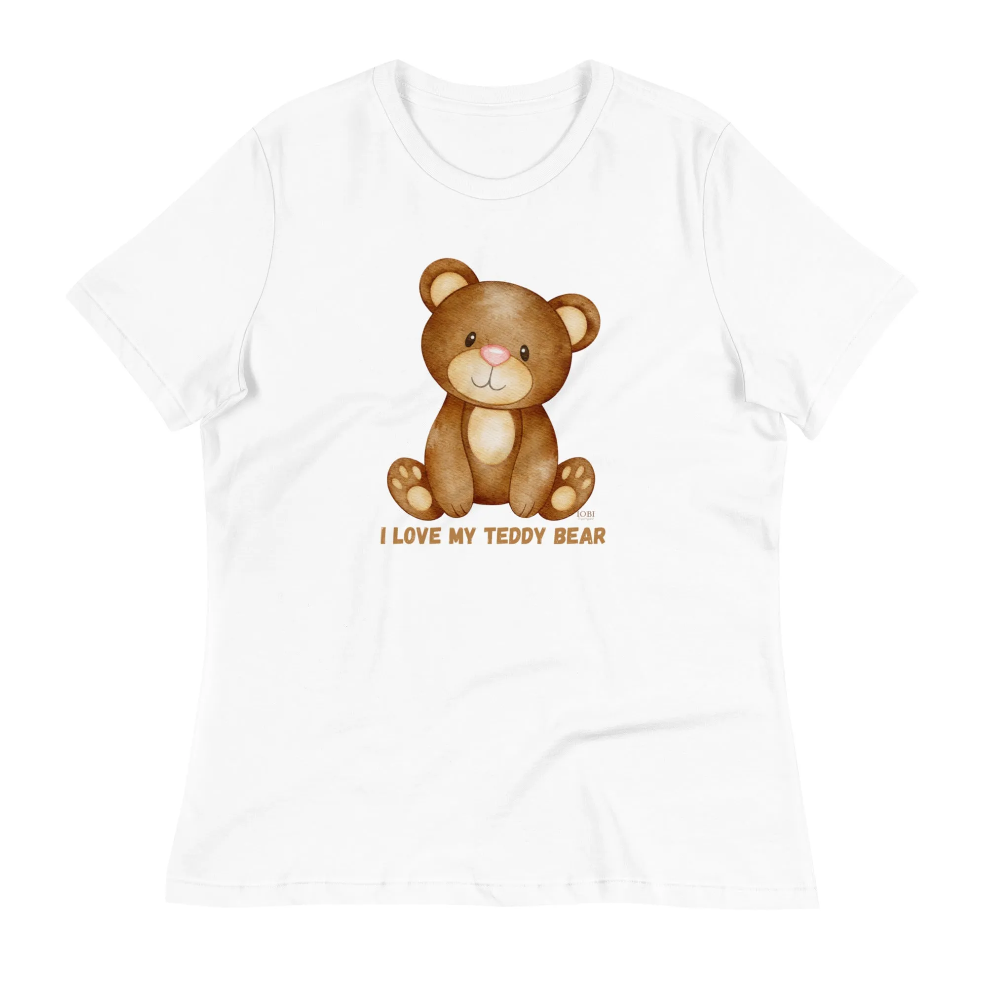 Women's Relaxed Soft & Smooth Premium Quality T-Shirt I Love My Teddy Bear Design by IOBI Original Apparel